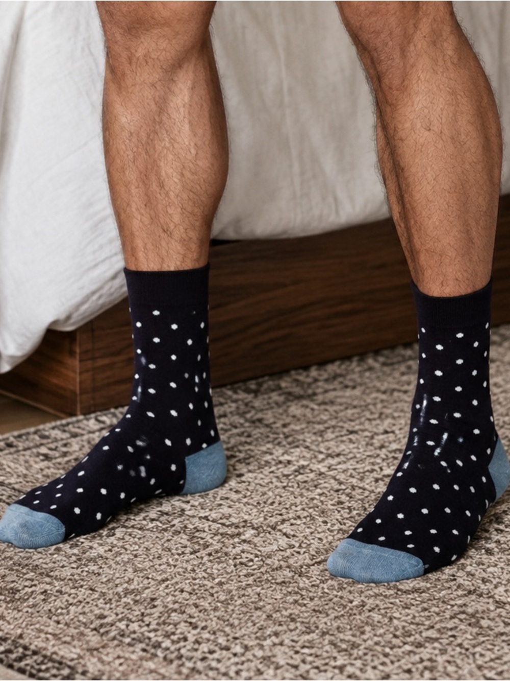 J. CREW Navy White Polka Dot Dress Socks Mens NWT Preppy Classic